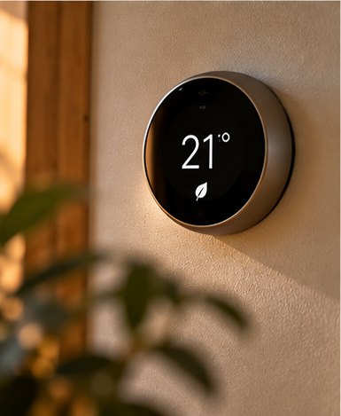 Smart thermostat set to 21 degrees